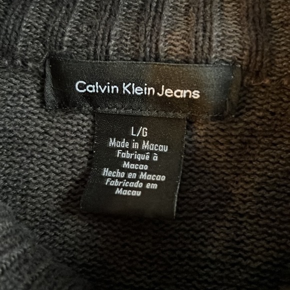 EUC Calvin Klein Jeans Size Large Zip Cardigan Sweater - Picture 5 of 8